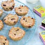 Banana oat cookie bites recipe with coconut and raisins - easy recipe for kids that is great for using up bananas