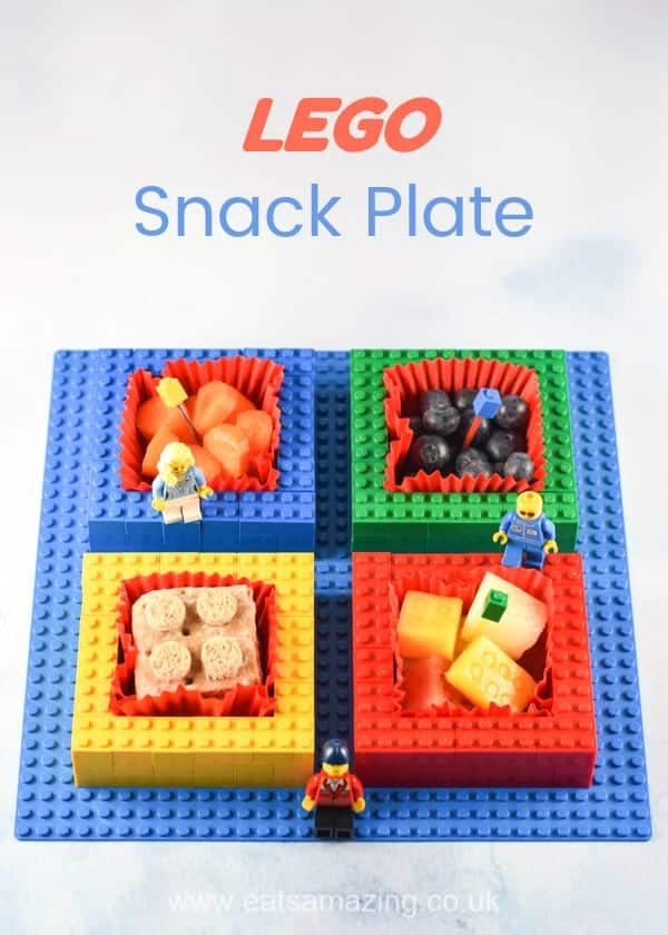 How to make a simple Lego snack plate - kids will love this Lego themed fun food idea