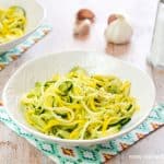 Easy stir fry garlic courgetti recipe - fun courgette noodles that make a great side dish or accompaniment to bolonese