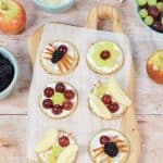 Fun and easy fruity bug oatcakes food art - creative recipe idea for kids that is great for healthy snacks and party food too