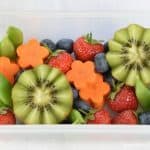 Fun and easy garden themed bento box - cute way to serve up fruit and veg to kids for lunch