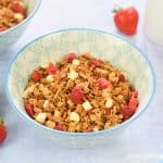 How to make strawberries and cream easy homemade granola recipe - easy recipe kids can make for a fun breakfast treat