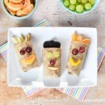 Quick and easy recipe for kids - funny face sweet fruit wraps that make a great healthy breakfast dessert or snack