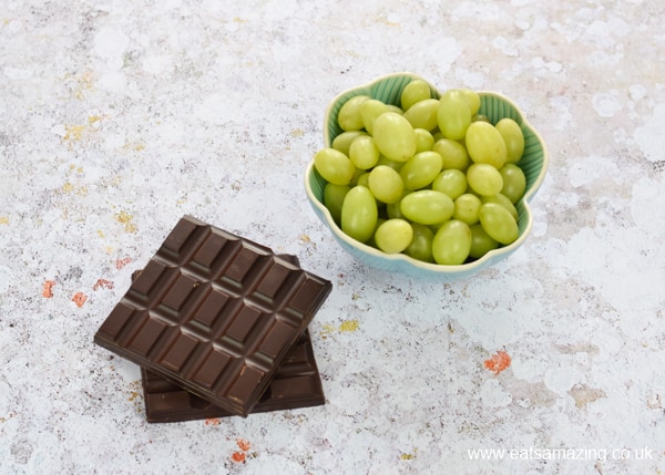 Healthy fun Food for kids - how to make Grape Acorns - Ingredients