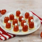 How to make cheese and tomato Santa hats - fun Christmas appetiser or party food idea