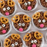 How to make easy reindeer chocolate rice crispy cakes - fun Christmas food for kids