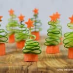 Quick and easy cucumber Christmas Trees recipe - healthy party appetiser for kids this festive season