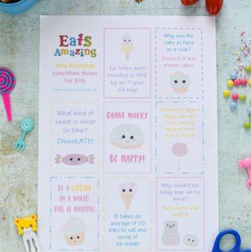 Fun Sweet Treat lunchbox notes for kids - free printable lunch notes to download for a fun lunch time surprise