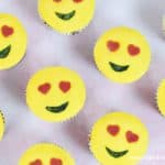 Fun Valentines Love Emoji Cupcakes - easy baking recipe for kids with video tutorial