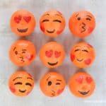 Easy love emoji oranges fun food tutorial - cute and healthy Valentines food for kids