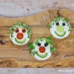 Fun food tutorial - how to make cute rice cake fairy faces for kids - step 3 finish your fairy faces with cress or pea shoot hair