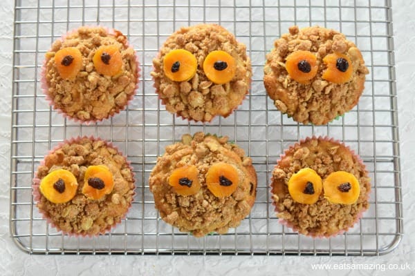 How to make easy Gruffalo Crumble Muffins - fun Gruffalo party food idea for kids