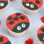 How to make fun and easy ladybird cupcakes - perfect for ladybug party food or Valetines Day baking with kids