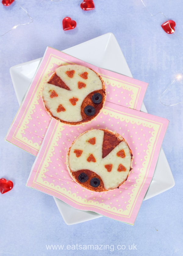 Love Bug Pizza Recipe with Video Tutorial - cute Valentines food for kids