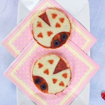 Quick and easy Love Bug Pizza recipe - fun Valentines Food for Kids