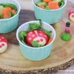 Super cute mini side salad for kids made with pea shoots grown in the My Fairy Kitchen Garden