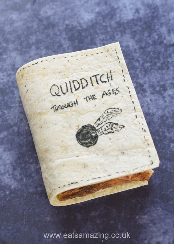 This fun and easy edible book sandwich recipe is perfect for Harry Potter party food or a cute Harry Potter themed lunch for kids