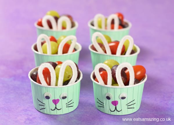 How to make quick and easy Easter Bunny snack cups - cute Easter food for kids