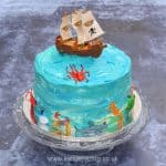 Fun and easy pirate themed cake for kids - with full recipe and step by step instructions to decorate