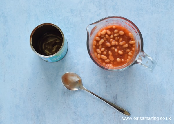 How to Make Beans on Toast - Step 1 - heat up the beans