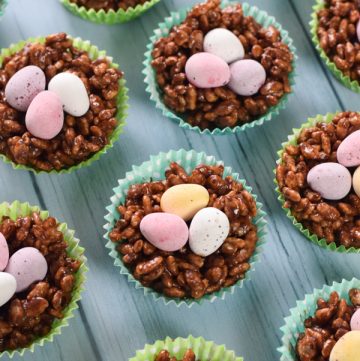 Easy Rice Crispy Nest Cakes Recipe - fun Easter treat for kids