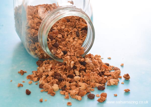 How to make easy homemade granola - step 6 once completely cool store in an airtight jar or container