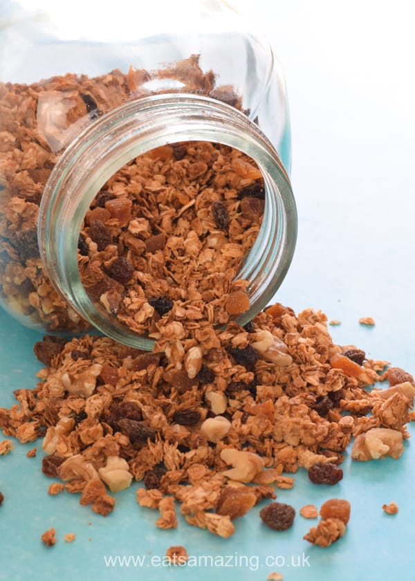 How to make homemade Granola - easy recipe for kids with printable recipe card