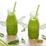 How to make easy yoda smoothies - step 5 add green paper straws if wanted and serve immediately