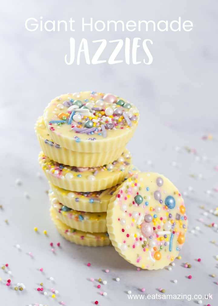 How to make easy giant white chocolate jazzies - fun edible gift kids can make
