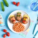 Cute and easy mini baked potato monsters recipe - fun after school meal idea for kids with Heinz Beanz No Added Sugar
