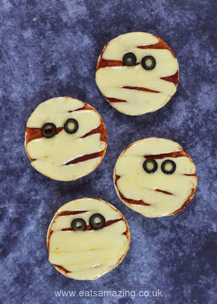 Easy Mummy Halloween Pizzas Recipe - Eats Amazing.