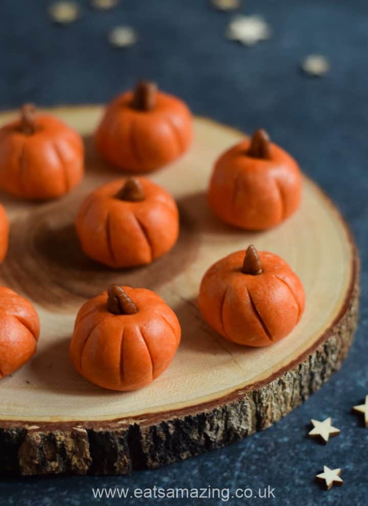 How to make easy Pumpkin Halloween Peanut Butter Balls - fun Halloween recipe for kids