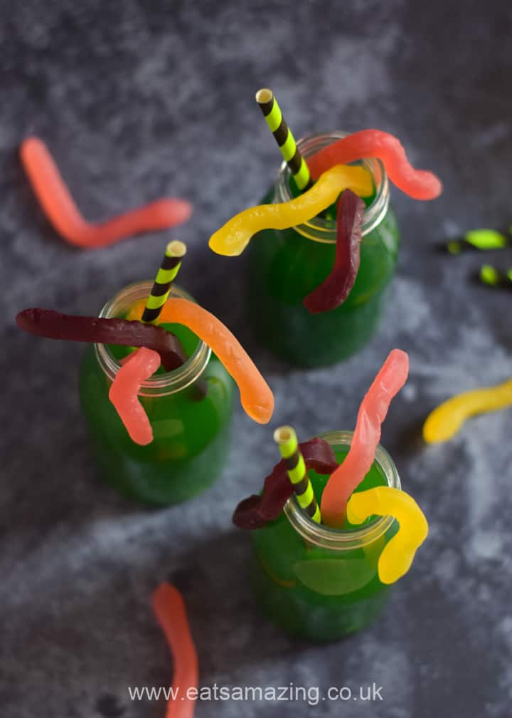 Worm Juice recipe - fun and easy Halloween Drink recipe for kids