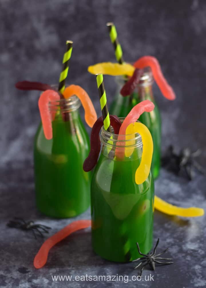 Worm Juice recipe - fun and easy Halloween Mocktail for Kids