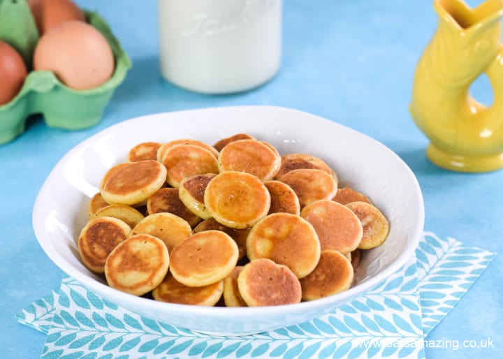 Cute and easy mini pancake cereal recipe - fun breakfast recipe for kids