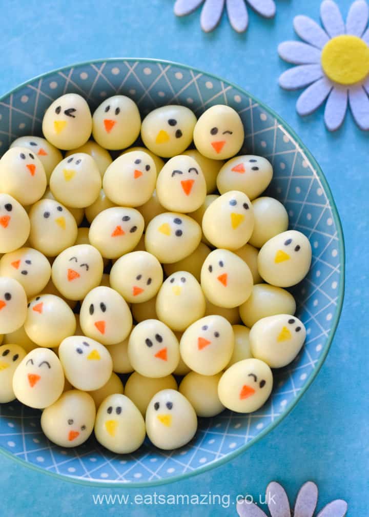 Fun Easter Food - Easy Mini Egg Chicks - Eats Amazing.