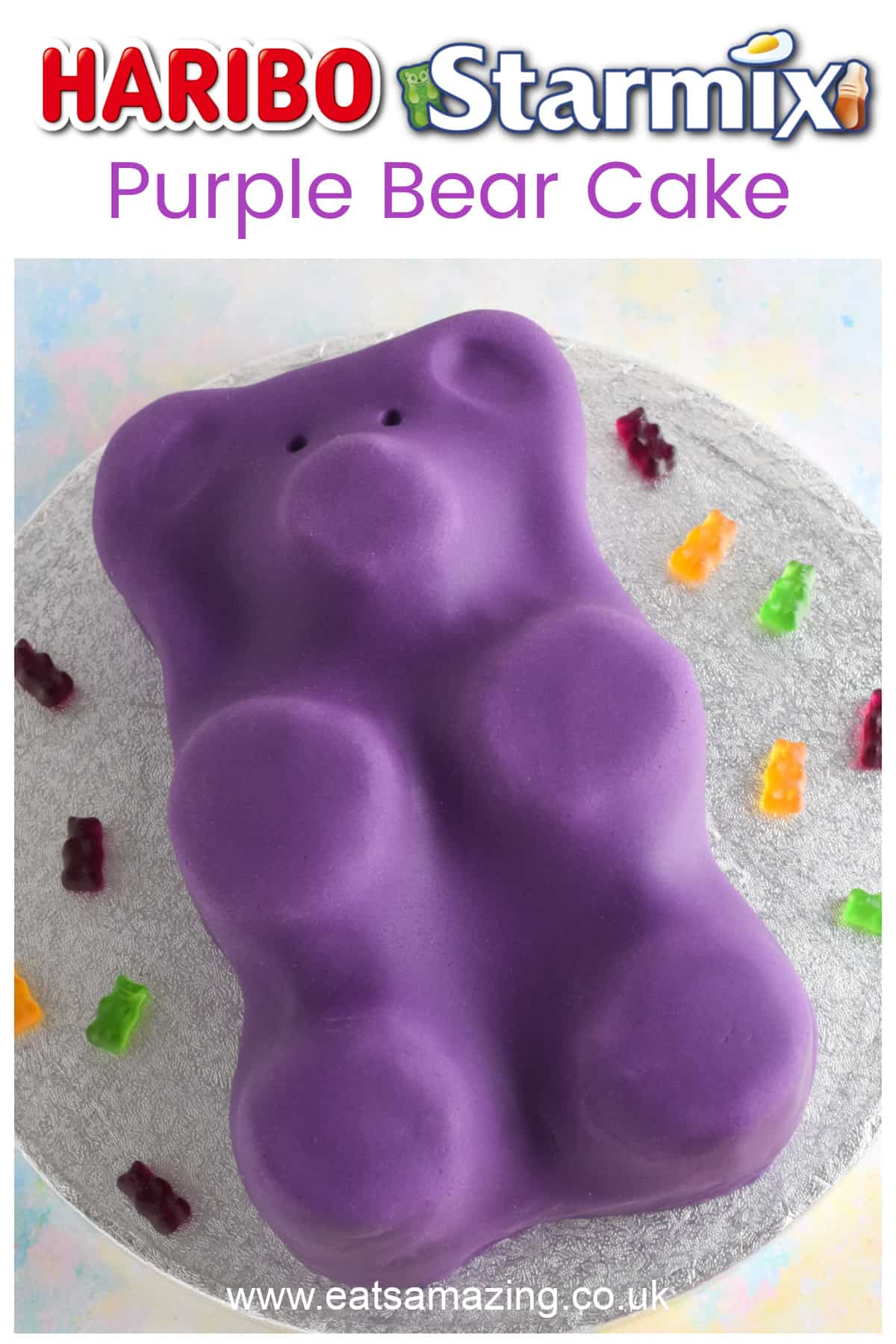 How to make an easy Gummy Bear cake inspired by HARIBO Starmix - with printable recipe and video tutorial