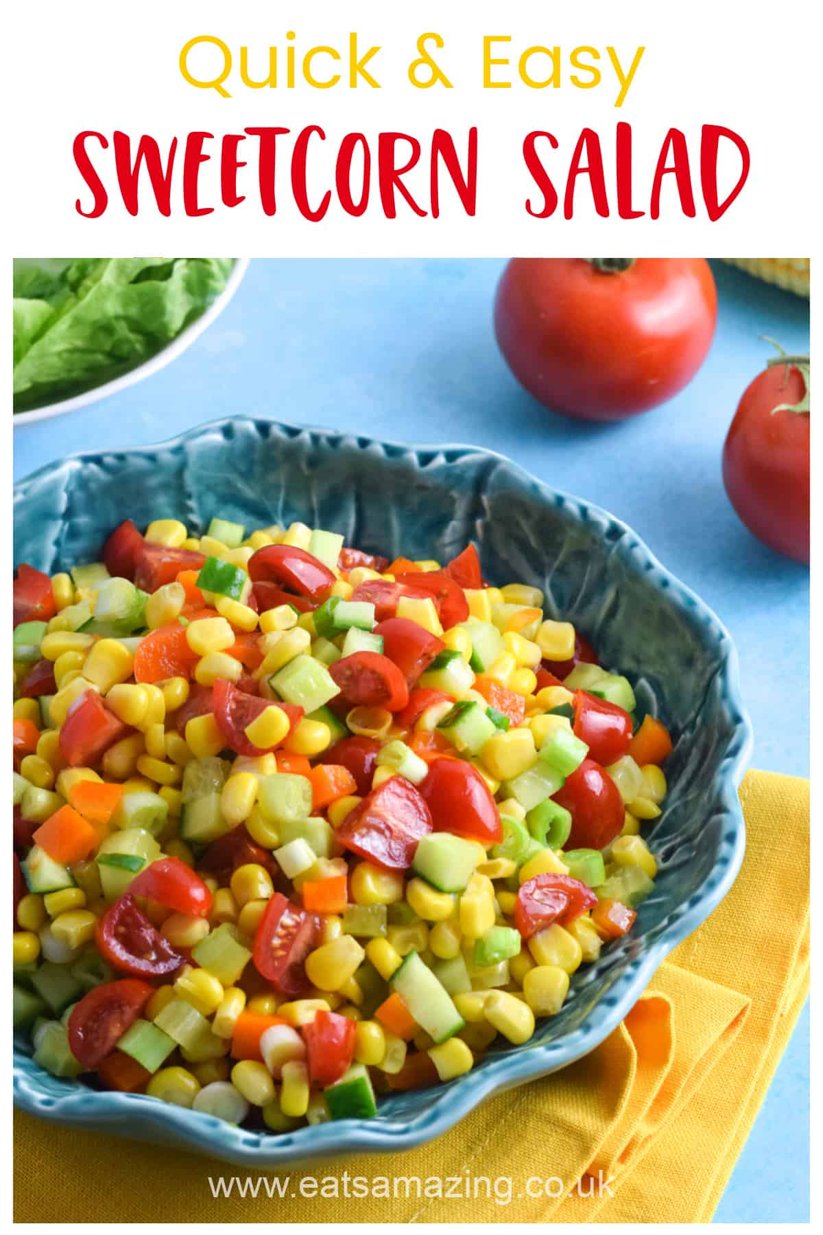 How to make a quick and easy sweetcorn salad for kids - great side dish recipe for mid-week family meals