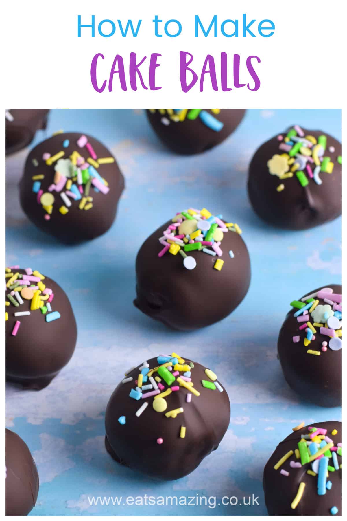 Super easy recipe for chocolate covered cake balls - great for using up leftover cake cut-offs and cupcakes