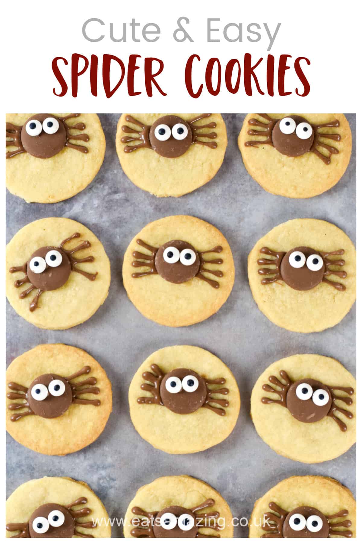 How to make easy chocolate spider topped cookies - fun Halloween recipe for kids perfect for Halloween party food