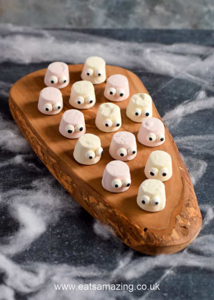 How to make fun and easy Marshmallow Ghosts for Halloween Party food and treats