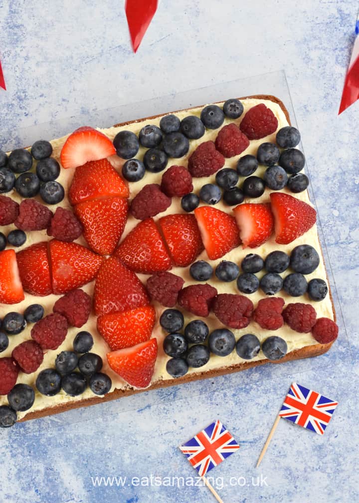 How to make an amazing British Union Jack sheet cake recipe for the Royal Jubilee