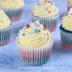 Quick and easy red white and blue cupcakes recipe - fun party food idea for kids