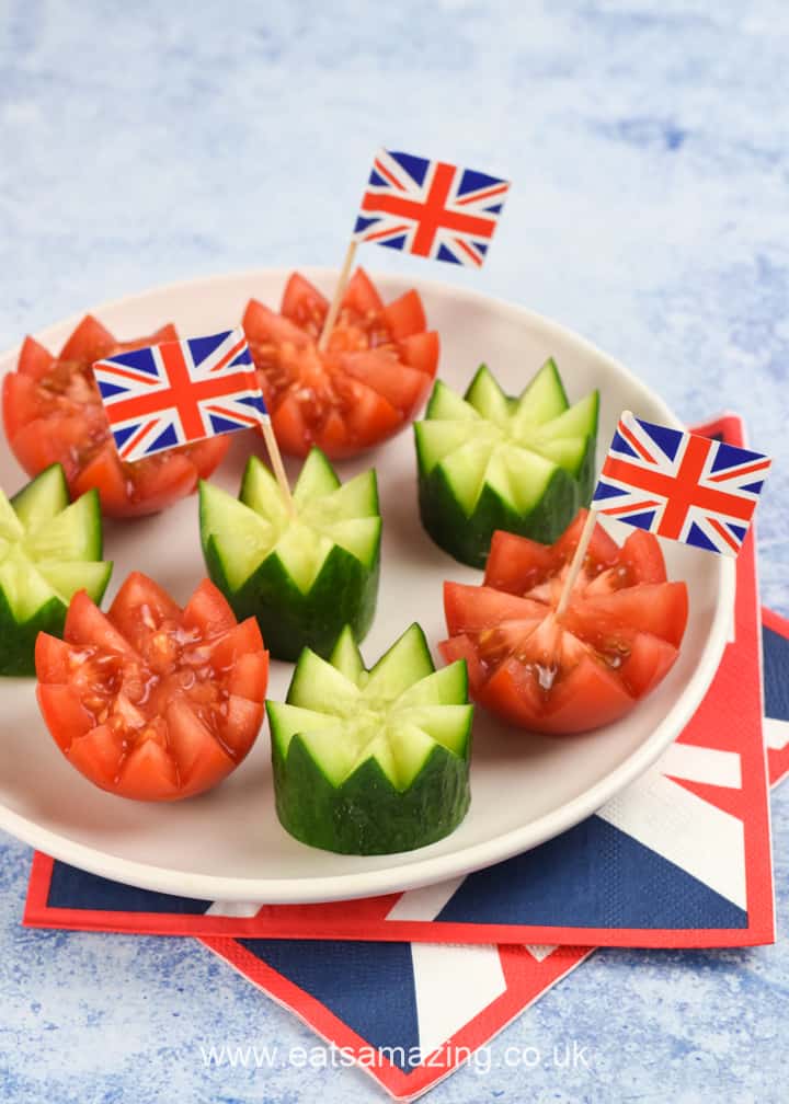 Super quick and easy vegetable crowns recipe for priness themed party food or the Royal Jubilee