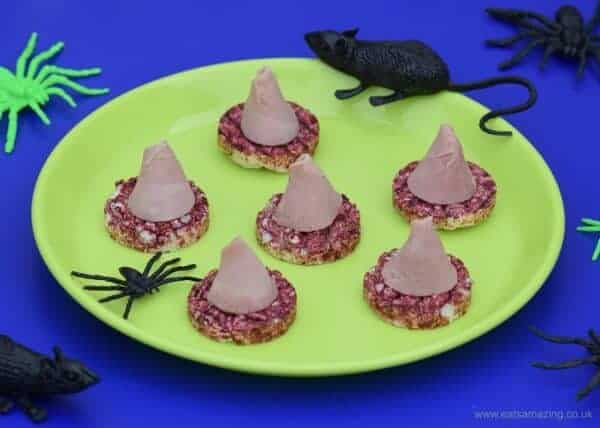 Fun and easy witches hats Halloween Food Art snack plate idea for toddlers from Eats Amazing UK - making healthy food fun fun for kids