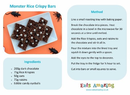 Monster Rice Crispy Bars - easy recipe for kids