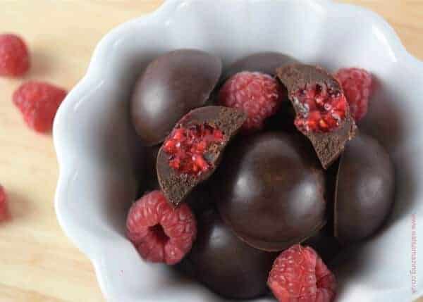 Raspberry dairy free chocolates recipe made with coconut oil from Eats Amazing UK